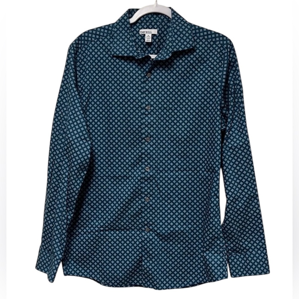 BAR III Mens Slim Fit Stretch Button Down Dress Shirt
